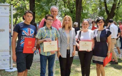 Доделени благодарници од Град Скопје на ученици од нашето училиште